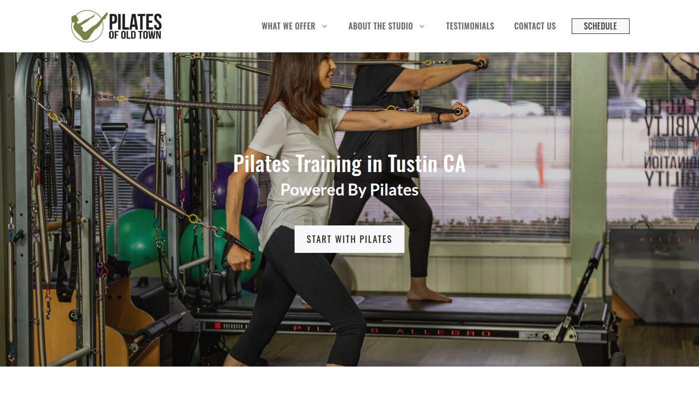 The home page of pilatesofoldtown.com