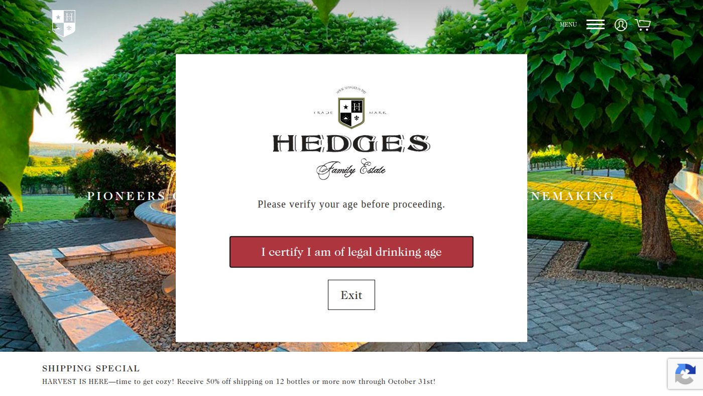 The home page of hedgesfamilyestate.com
