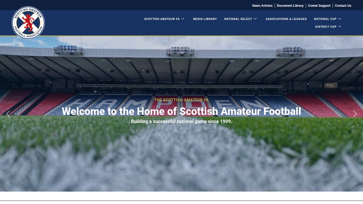 The home page of scottishamateurfa.co.uk
