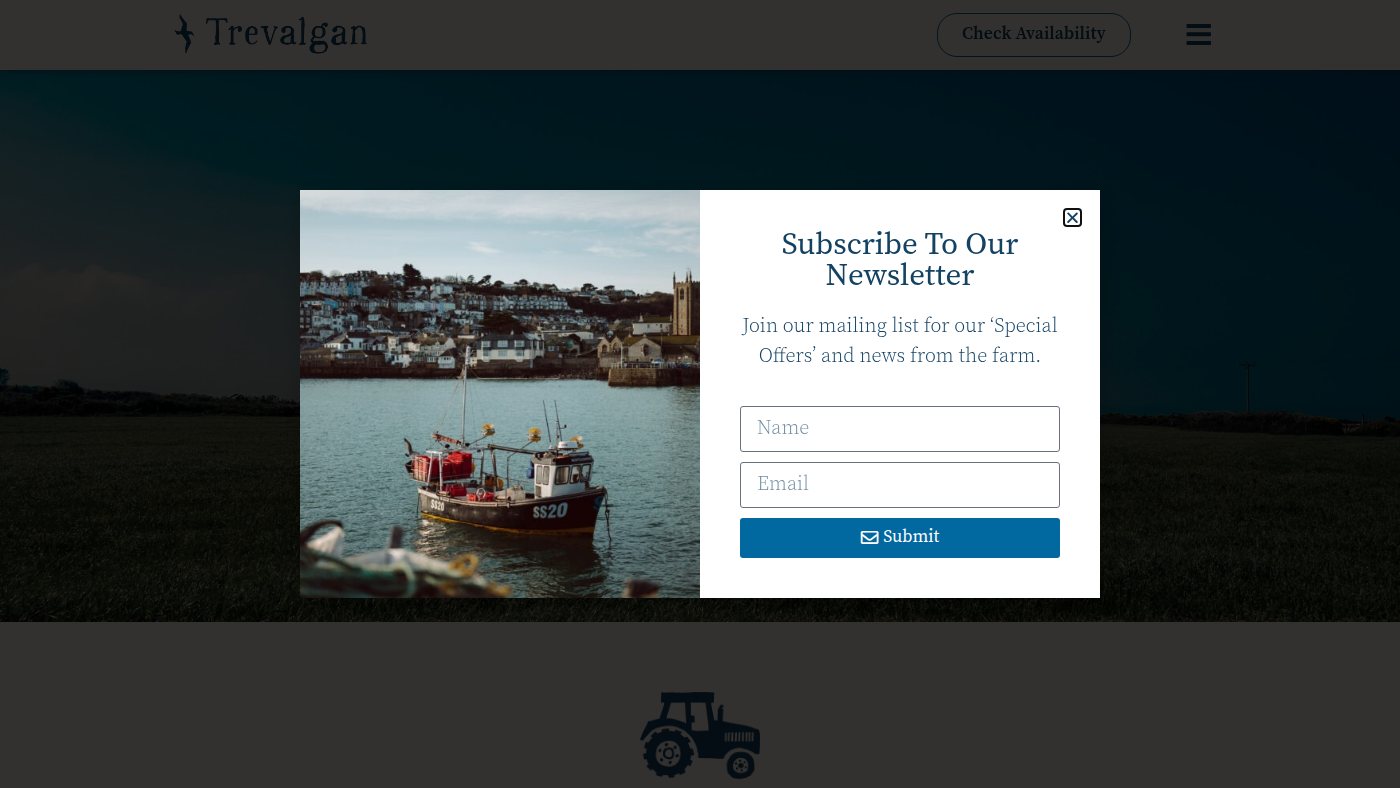 The home page of trevalgan.co.uk