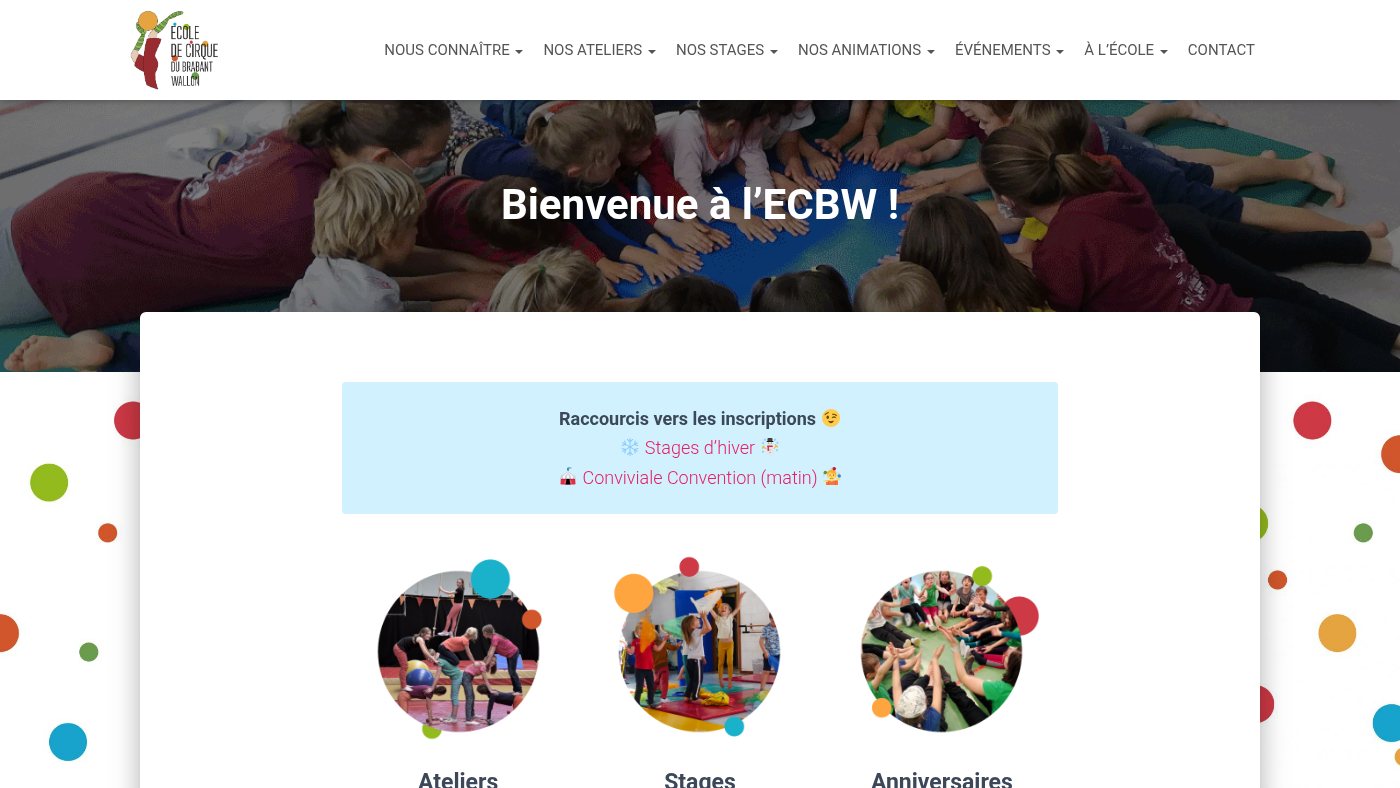 The home page of ecbw.be