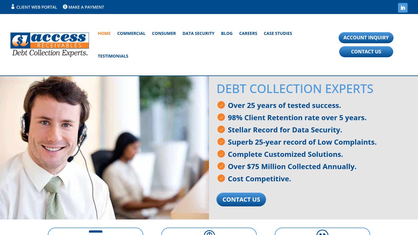 The home page of access-receivables.com