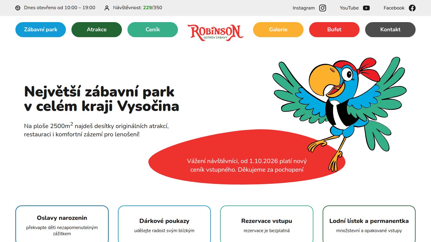 The home page of robinsonjihlava.cz
