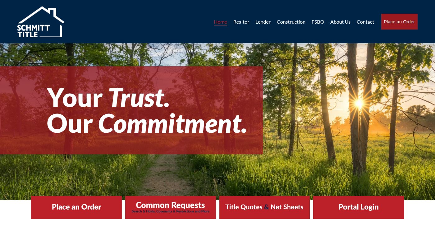 The home page of schmitt-title.com