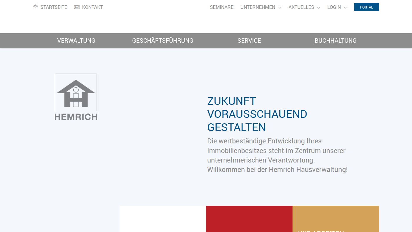 The home page of hemrich-hausverwaltung.de