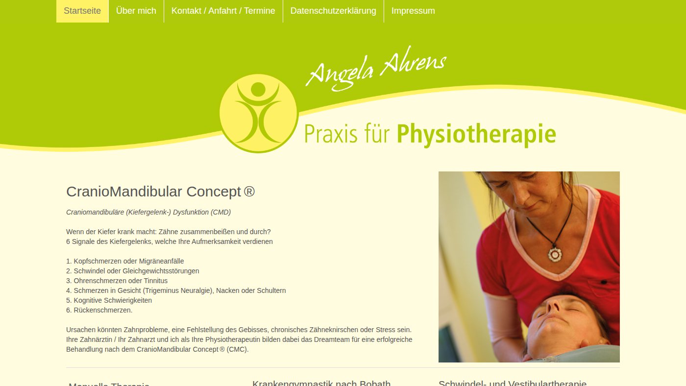 The home page of lueneburg-physiotherapie.de