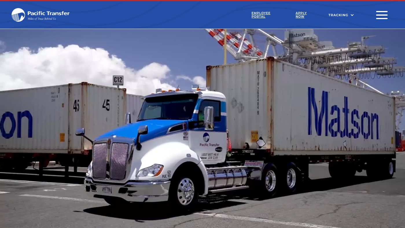 The home page of pacifictransfer.com