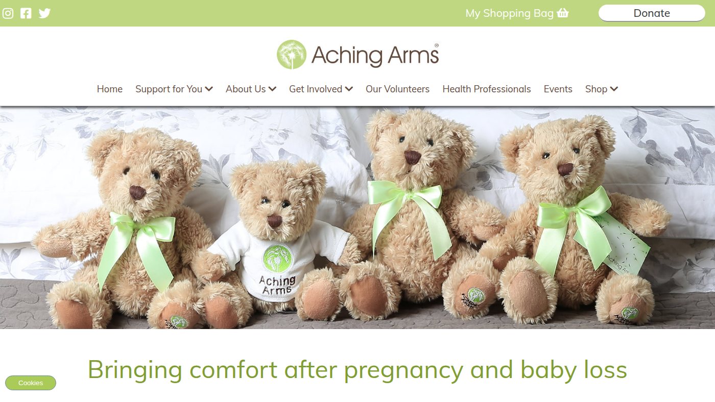 The home page of achingarms.co.uk