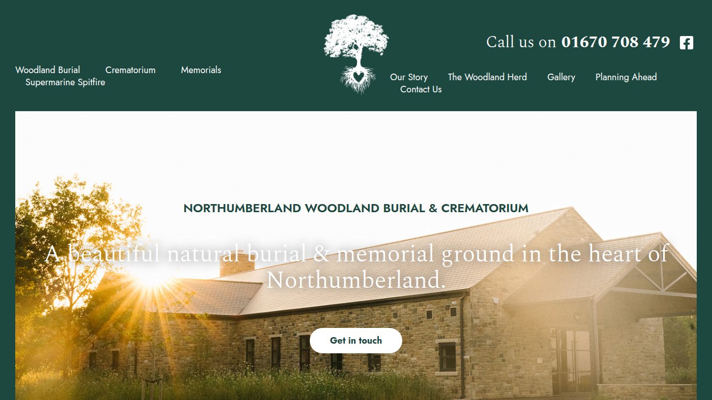 The home page of northumberlandwoodlandburial.co.uk