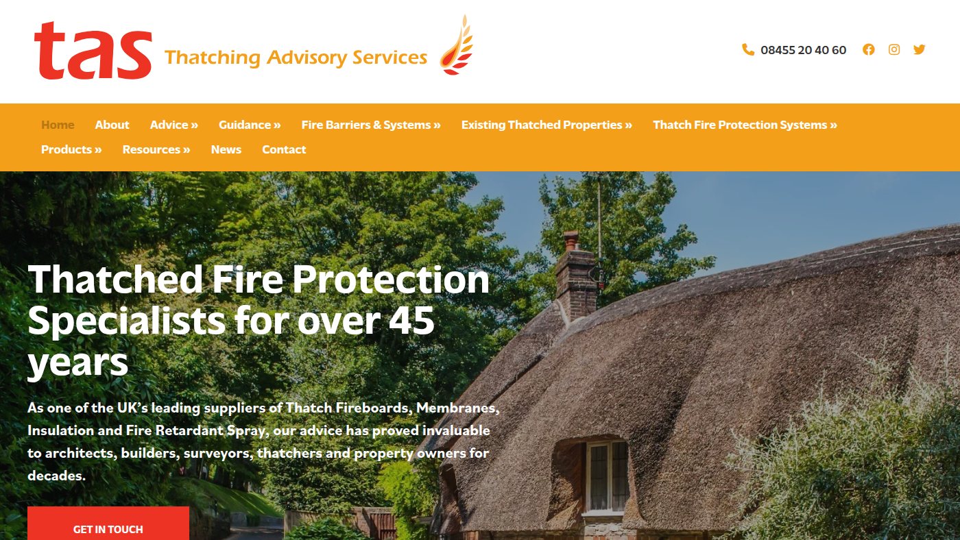 The home page of thatchingadvisoryservices.co.uk