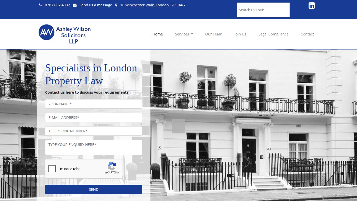 The home page of ashleywilson.co.uk