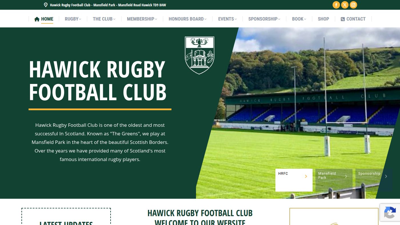 The home page of hawickrfc.co.uk
