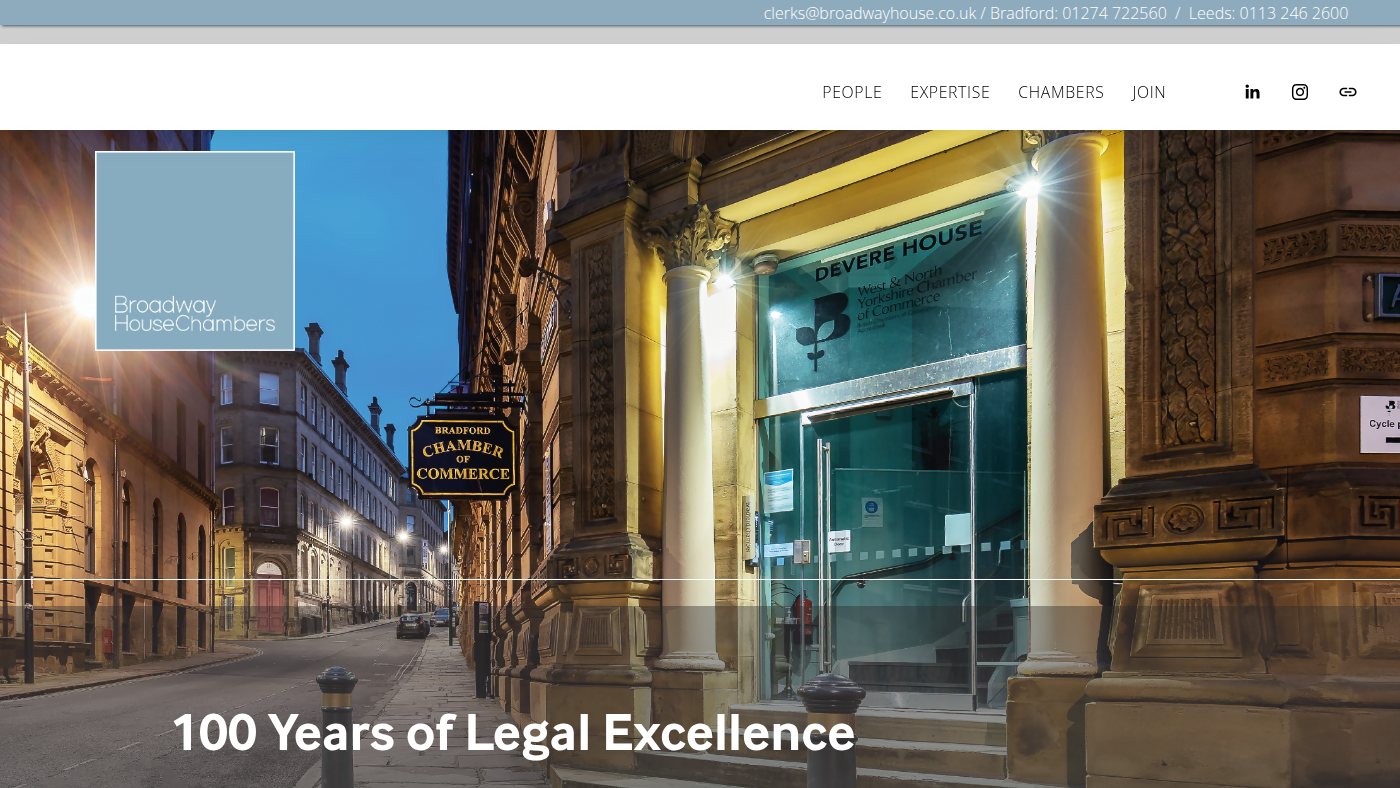 The home page of broadwayhouse.co.uk