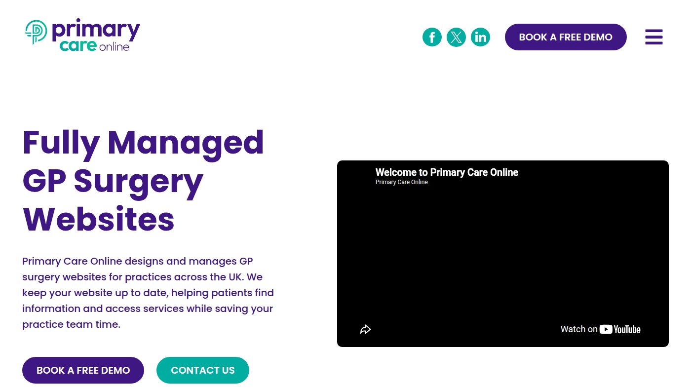 The home page of primarycareonline.io