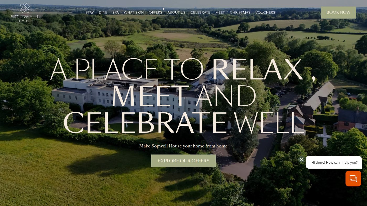 The home page of sopwellhouse.co.uk
