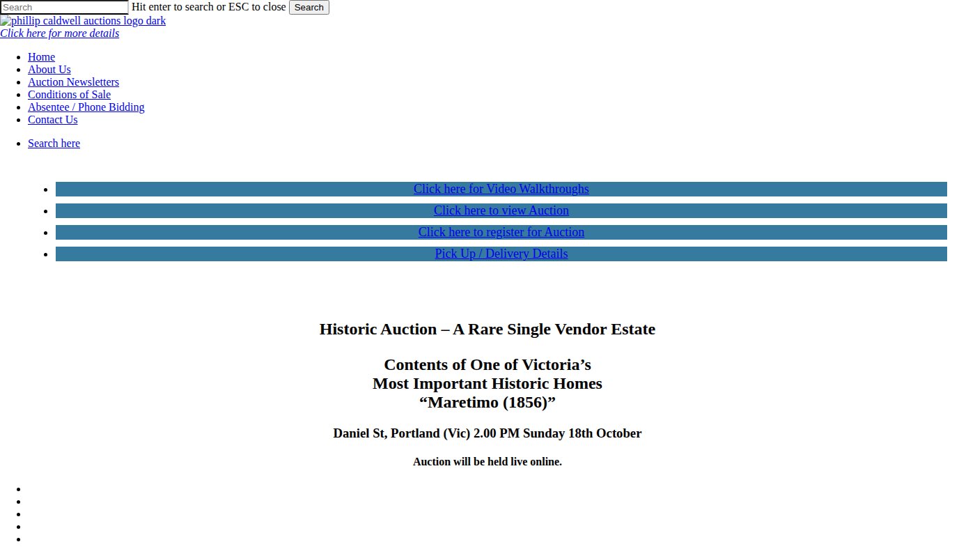 The home page of fineauctions.biz