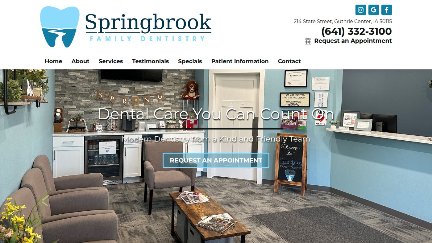 The home page of springbrookdentistry.com
