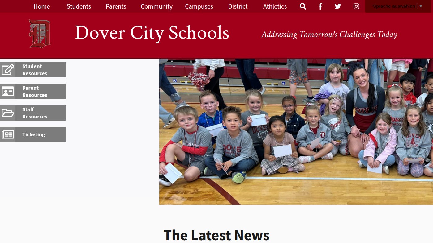 The home page of dovertornadoes.com