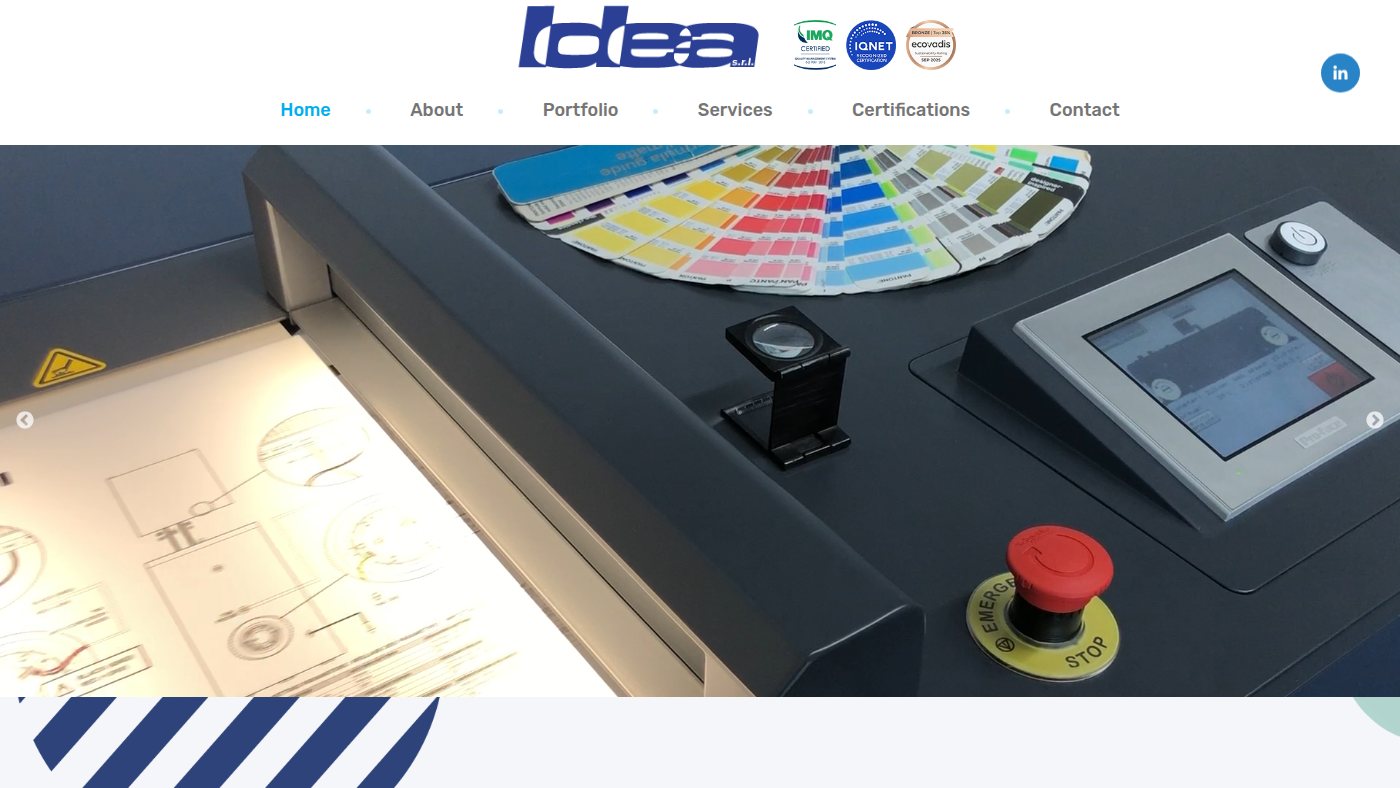 The home page of ideaserigrafia.it