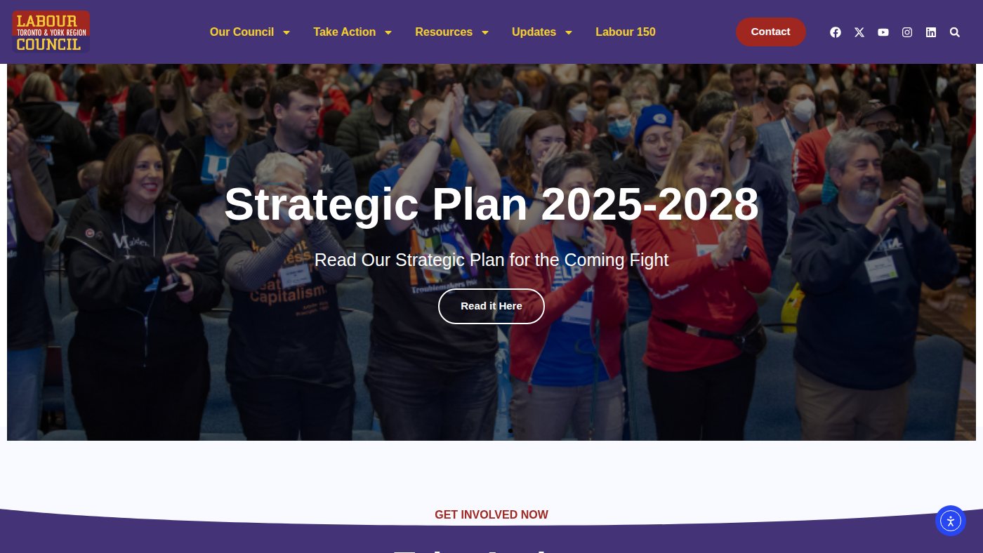 The home page of labourcouncil.ca