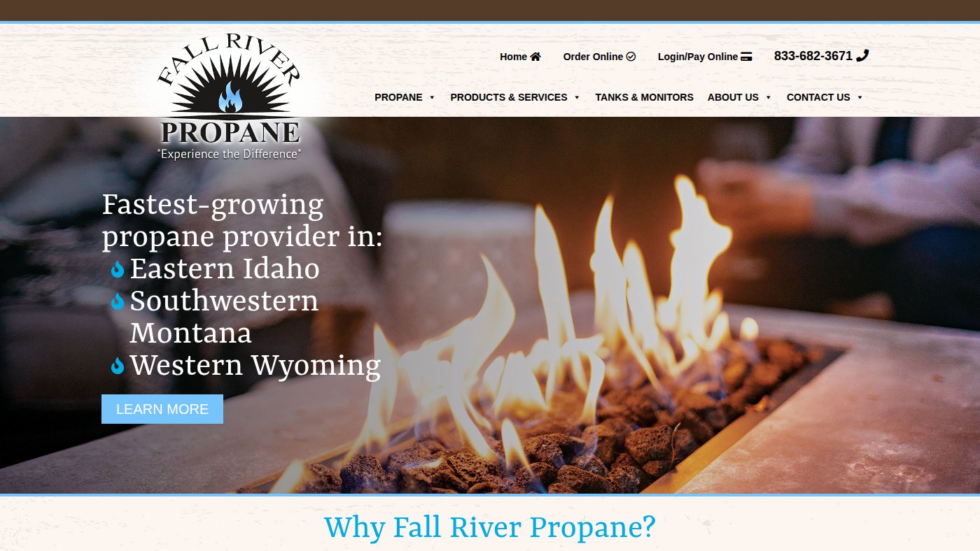 The home page of fallriverpropane.com