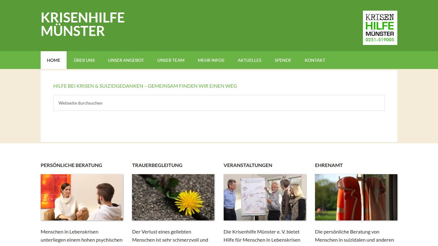The home page of krisenhilfe-muenster.de