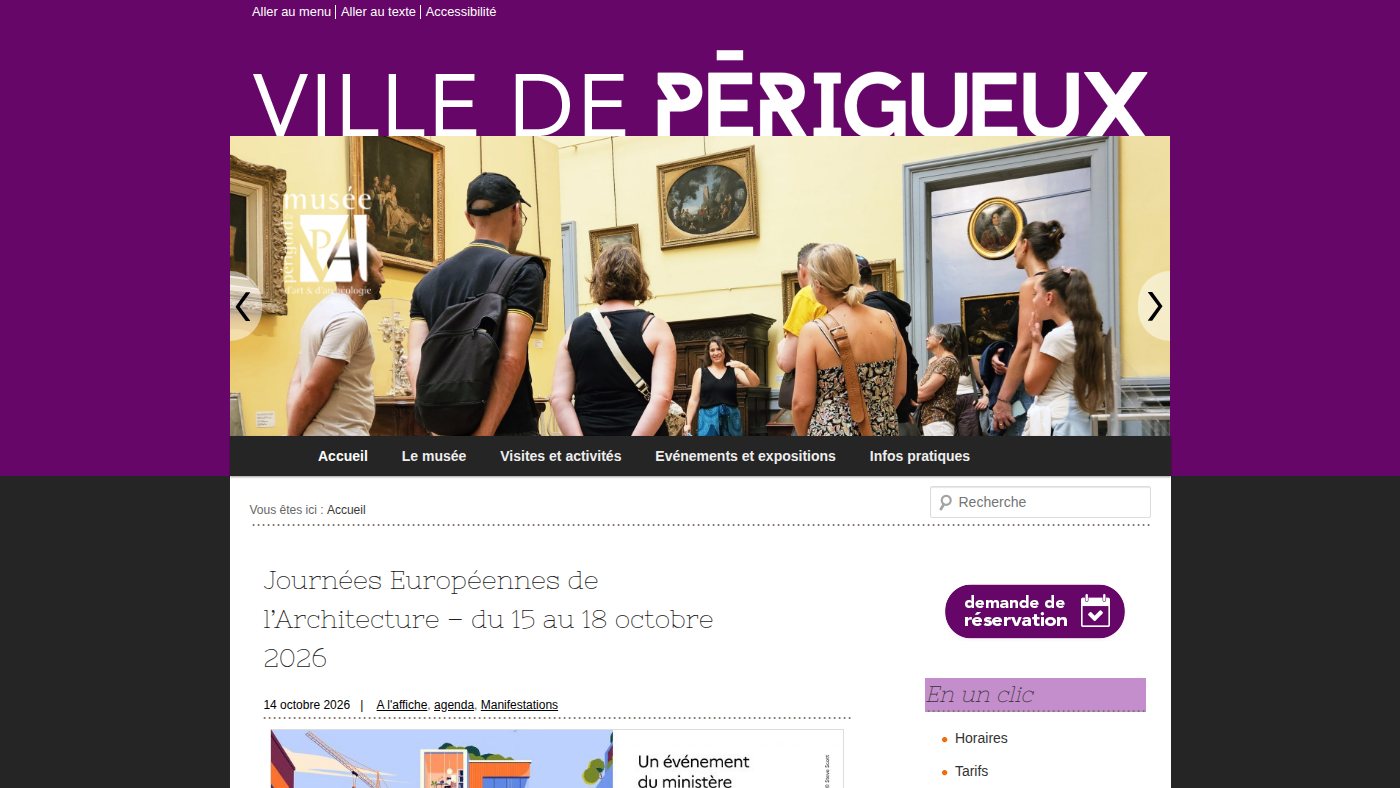 The home page of perigueux-maap.fr