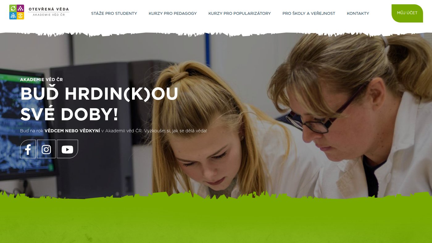 The home page of otevrenaveda.cz