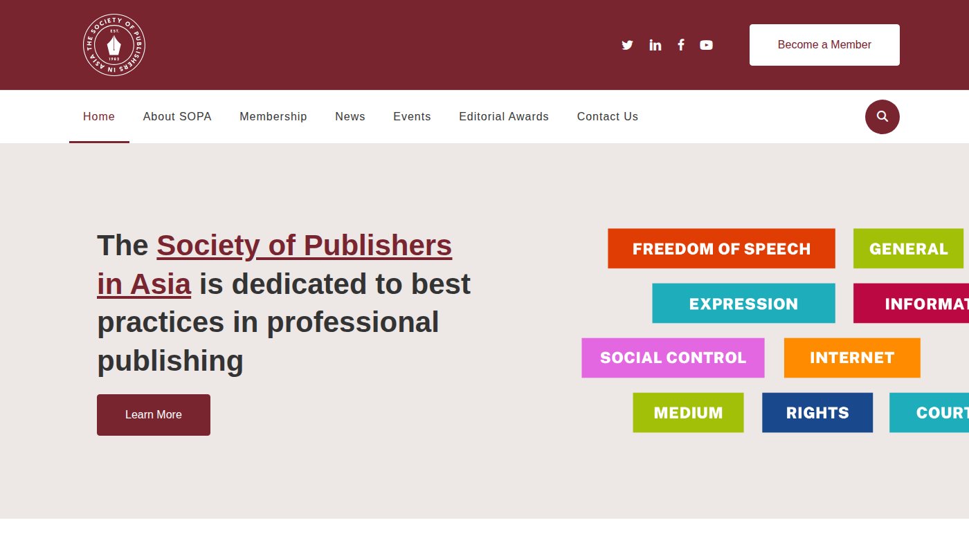 The home page of sopasia.com