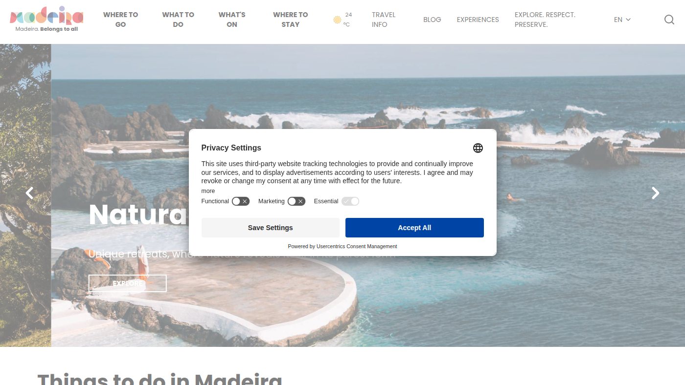 The home page of visitmadeira.com