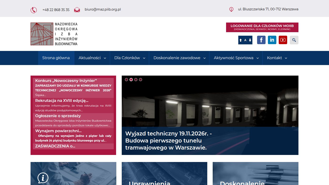 The home page of maz.piib.org.pl