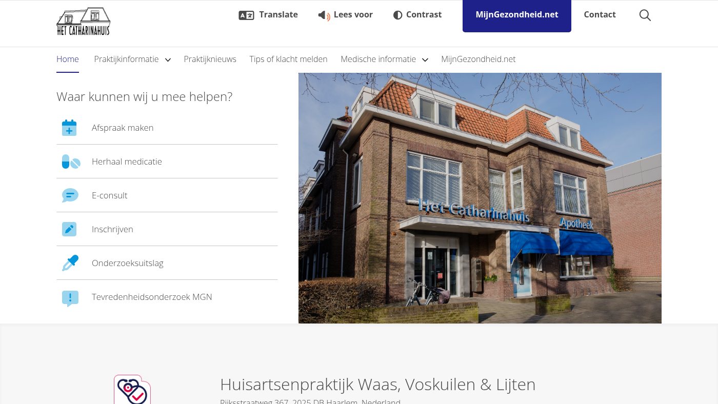 The home page of wvlhuisartsen.nl