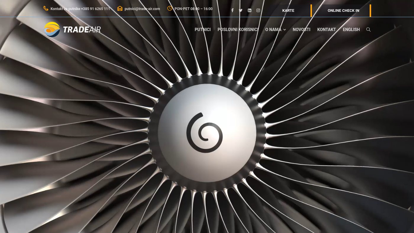 The home page of trade-air.com