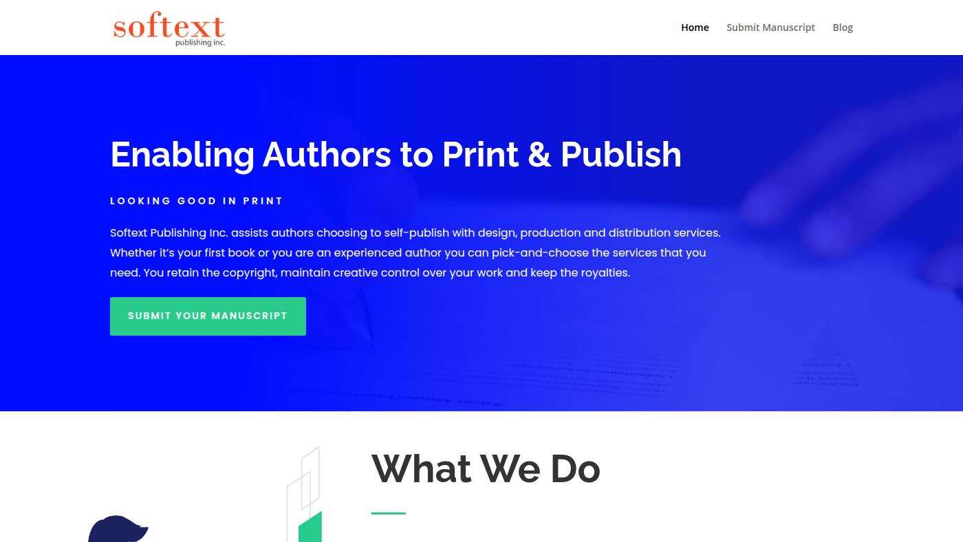 The home page of softextpublishing.com