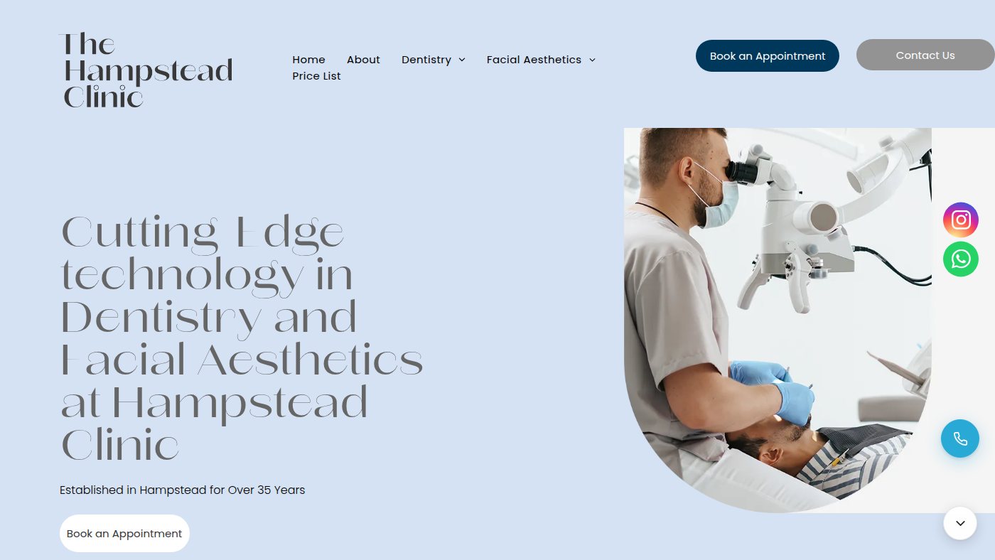 The home page of hampsteadclinic.co.uk