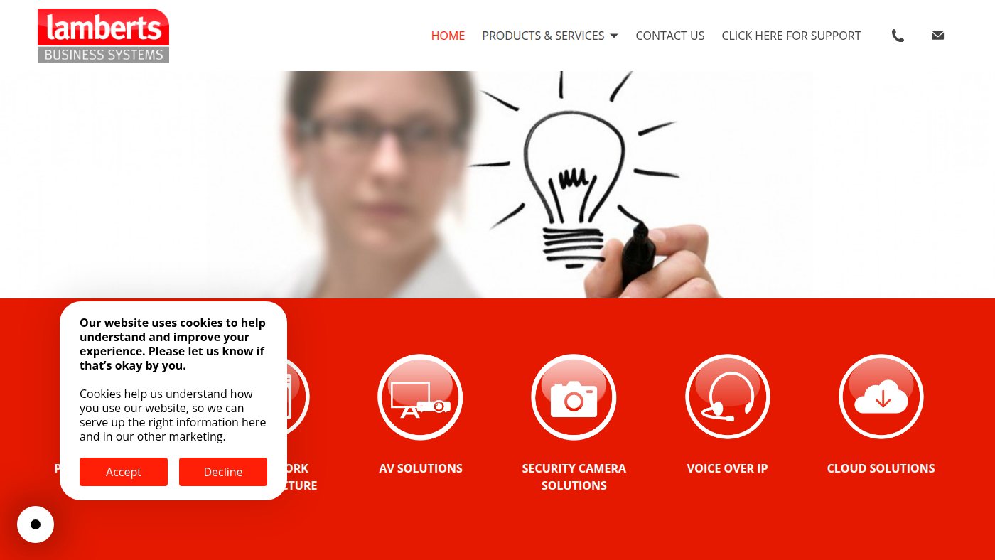 The home page of lamberts.co.nz