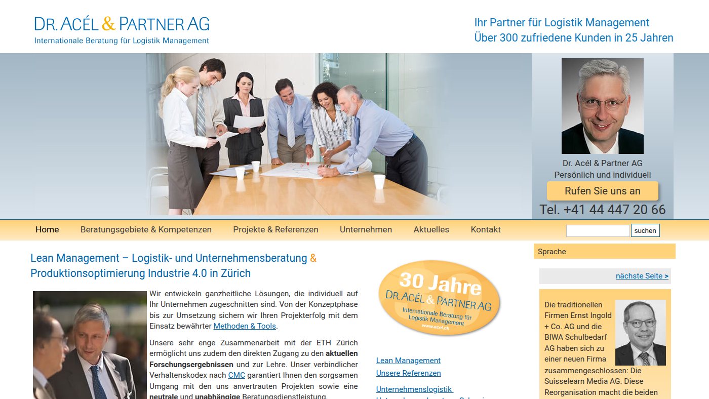 The home page of acel.ch