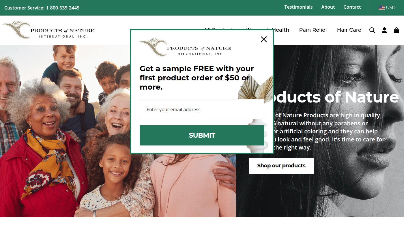 The home page of pronature.com
