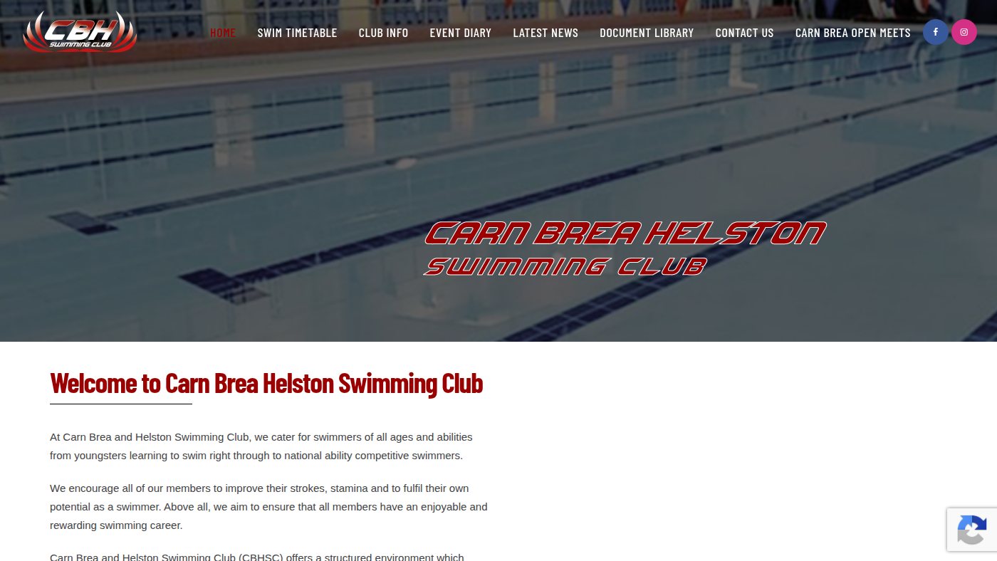 The home page of cbhsc.co.uk