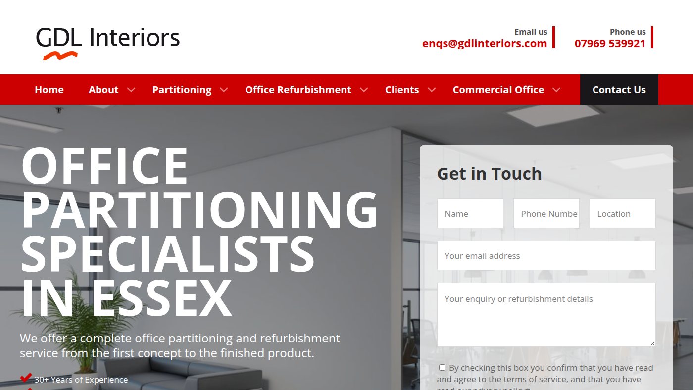 The home page of gdlinteriors.com