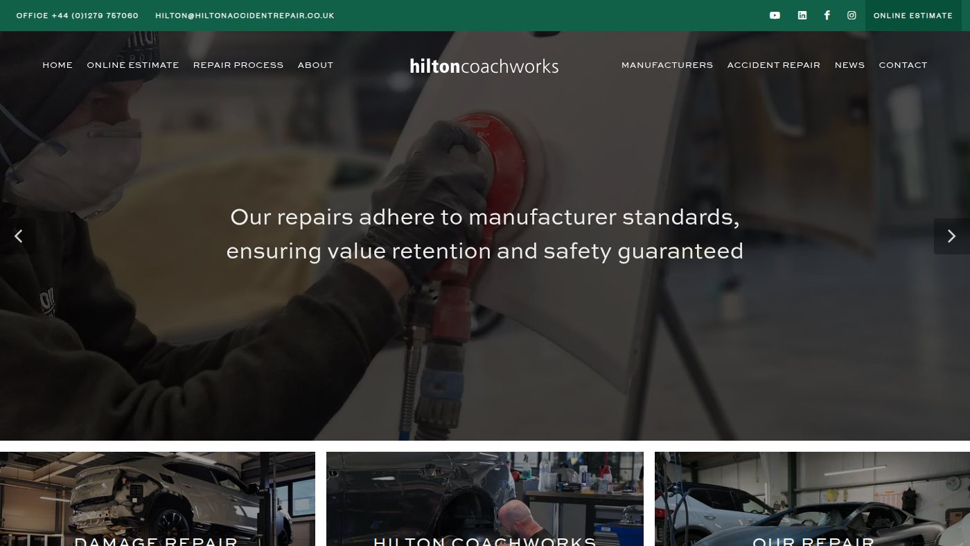 The home page of hiltonaccidentrepair.co.uk