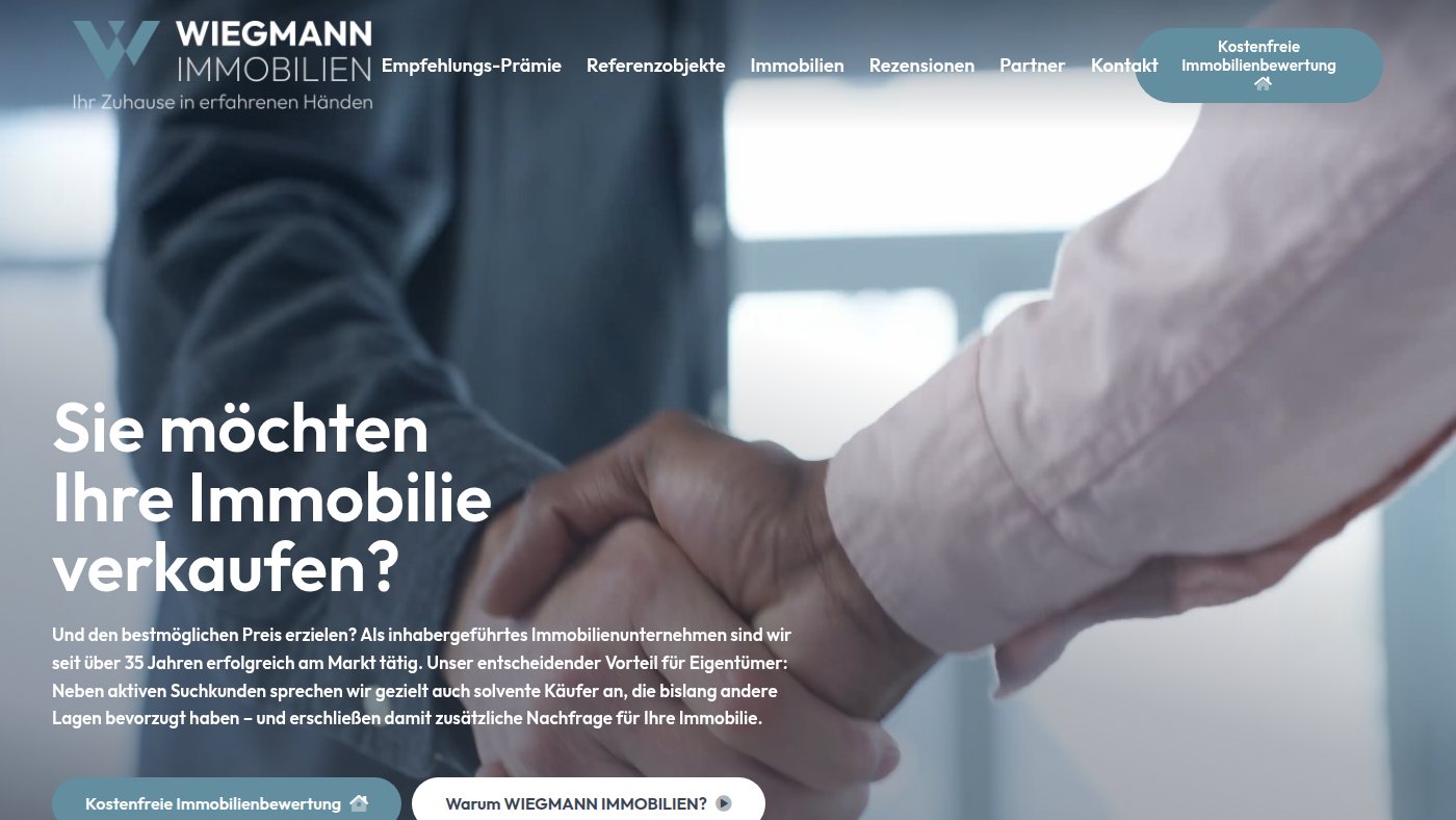 The home page of immobilien-wiegmann.de