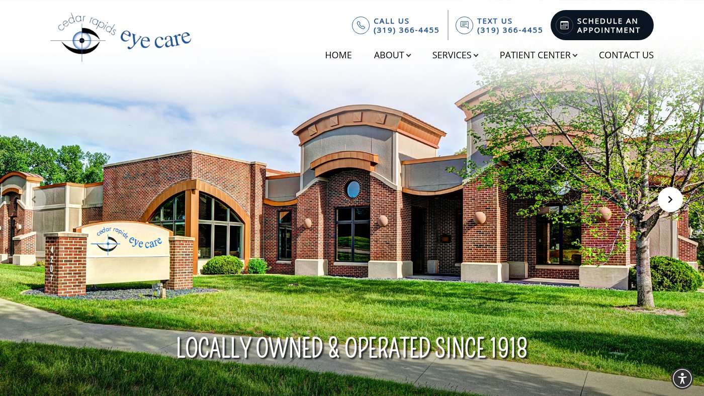The home page of creyecare.com