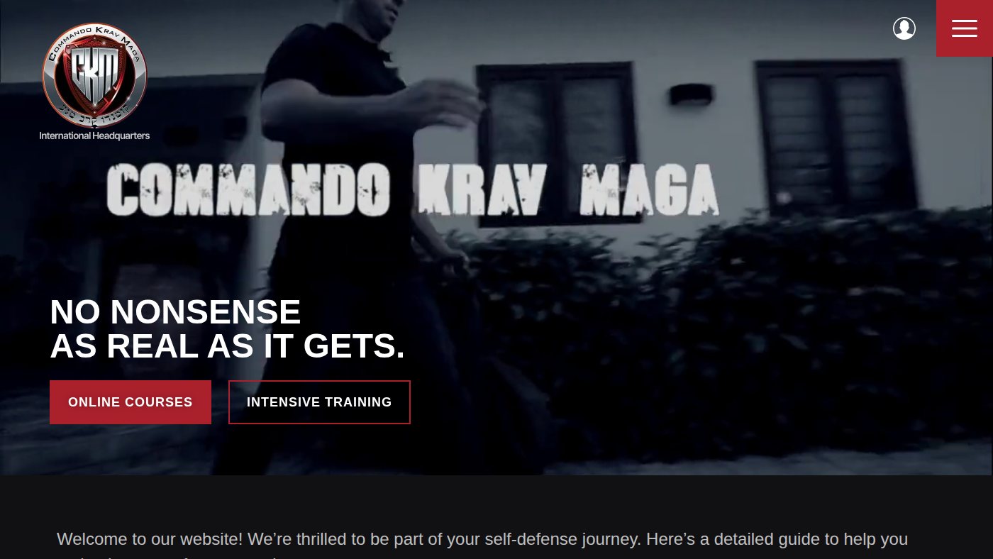 The home page of commandokravmaga.com