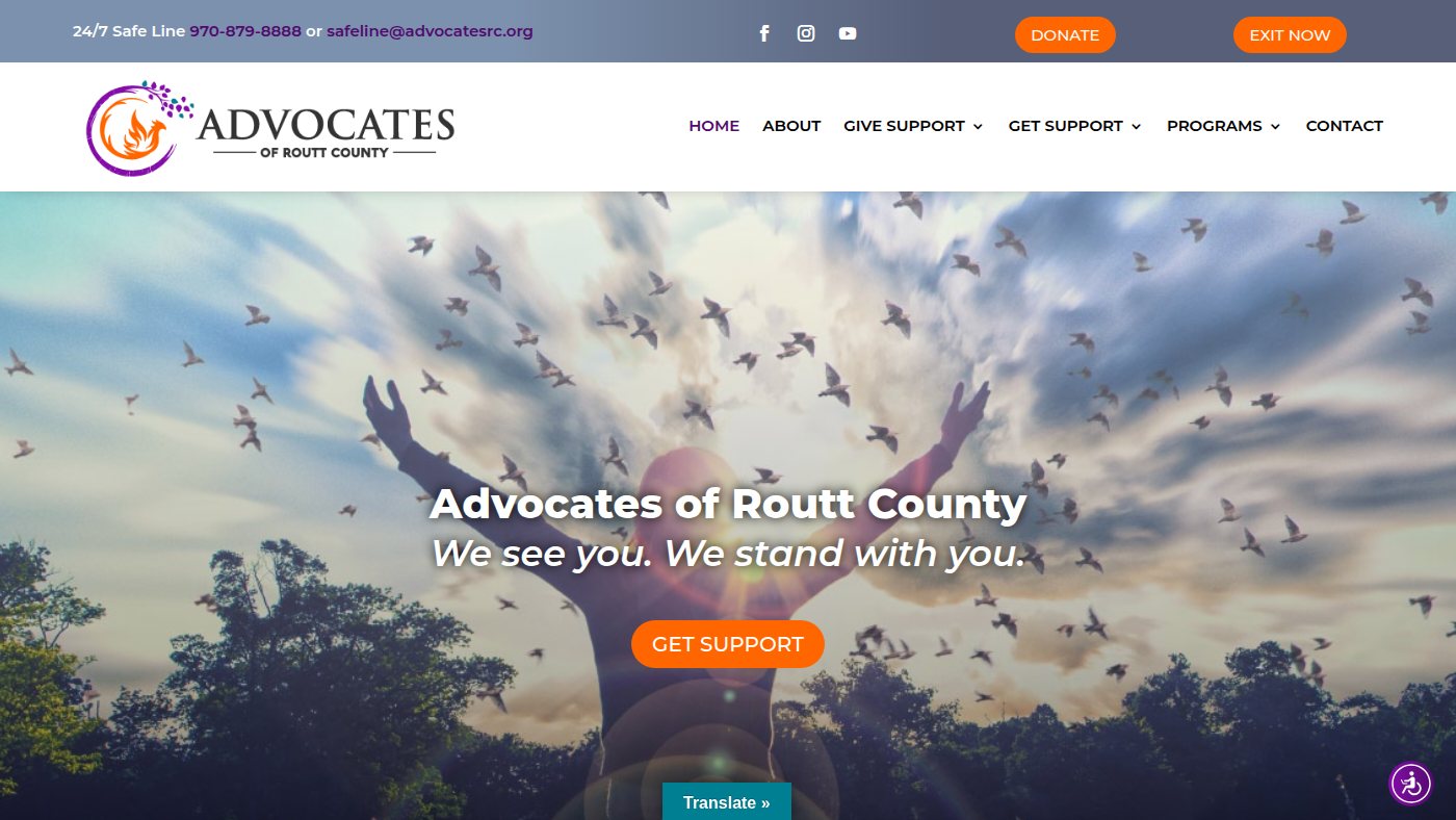 The home page of advocatesrc.org