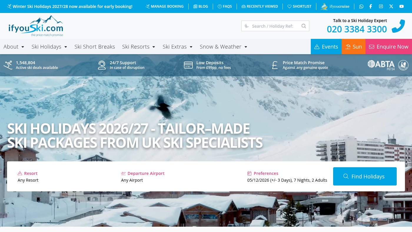 The home page of ifyouski.com