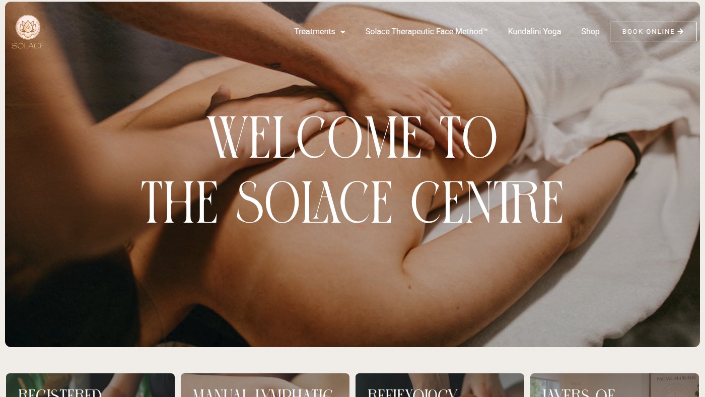 The home page of solacecentre.ca
