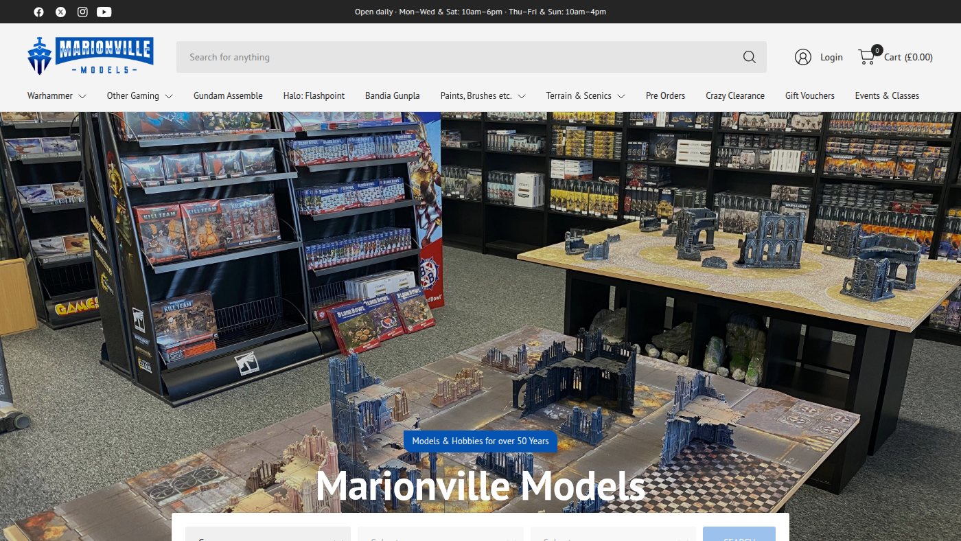 The home page of marionvillemodels.com