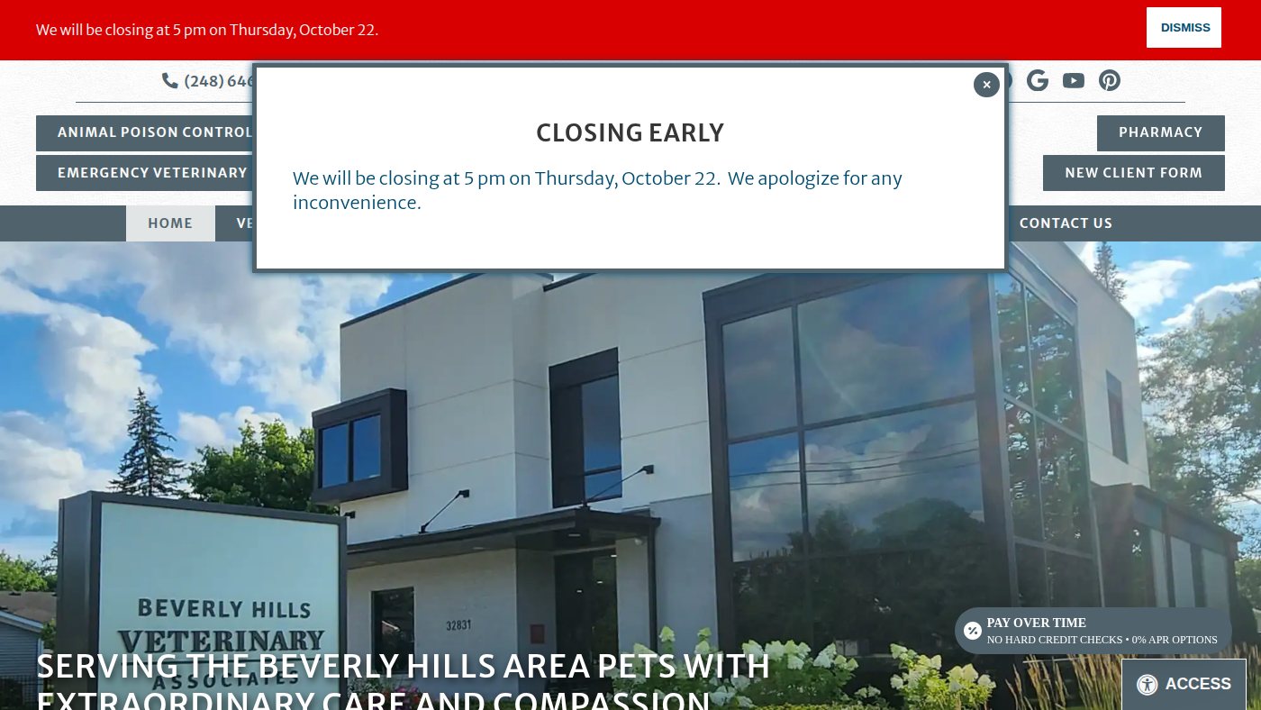 The home page of beverlyhillsvets.com