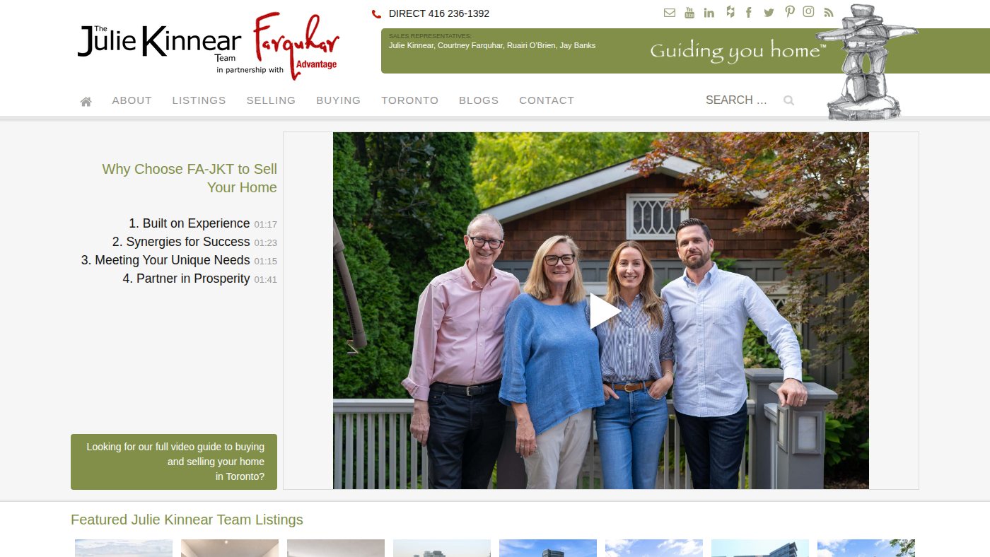 The home page of juliekinnear.com